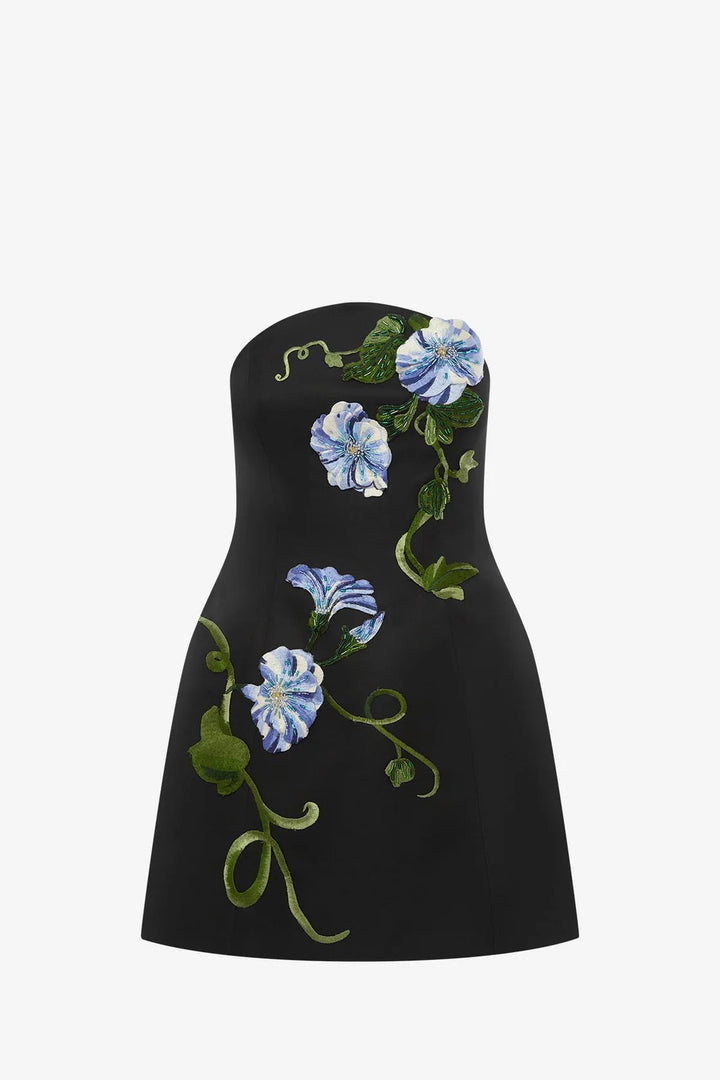 Romilda | Floral Appliqué Mini Dress