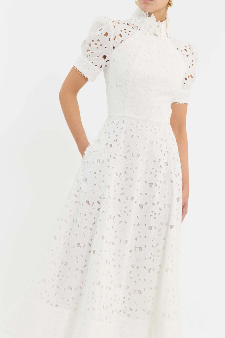 Verena | Broderie Midi Dress