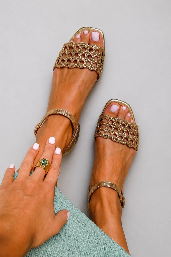 Maggie | Simple Gold Summer Sandals
