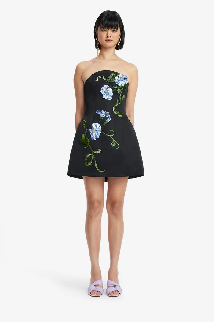 Romilda | Floral Appliqué Mini Dress