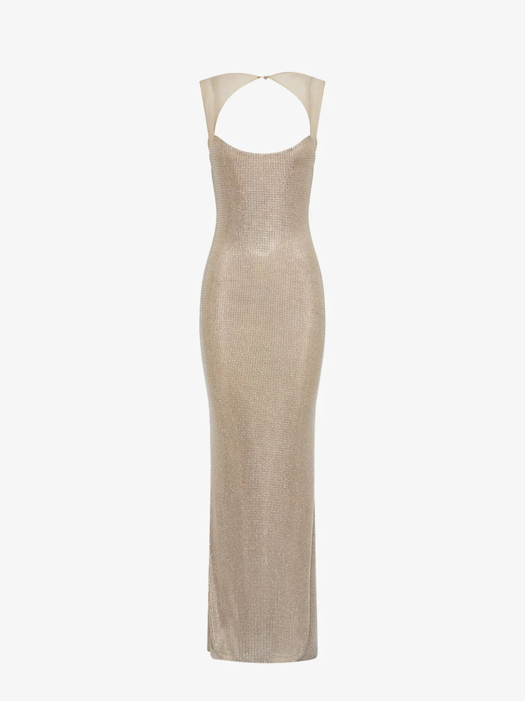 Jessica | Dress Maxi in Paillettes Olografiche, Neckline Wide & Schiena Scoperta