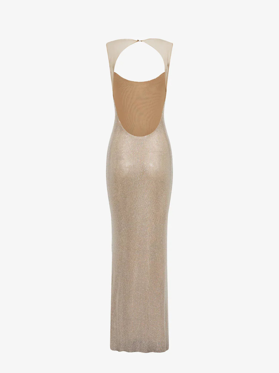 Jessica | Dress Maxi in Paillettes Olografiche, Neckline Wide & Schiena Scoperta