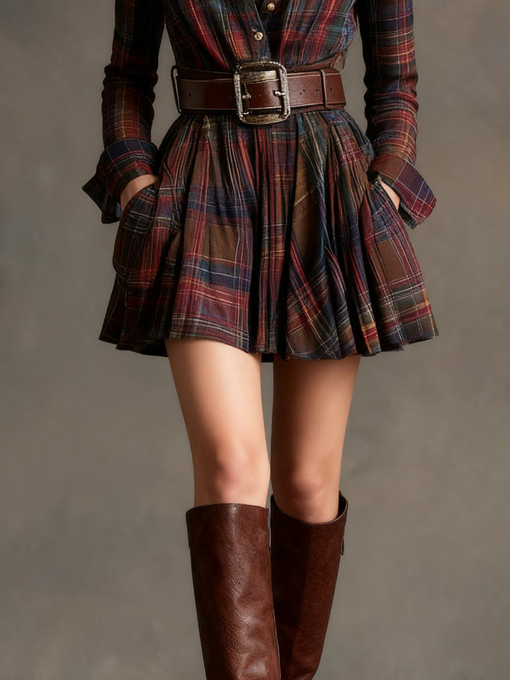 Cannelle | Mini Red Brown Dress - Helen & Olivia Manhattan