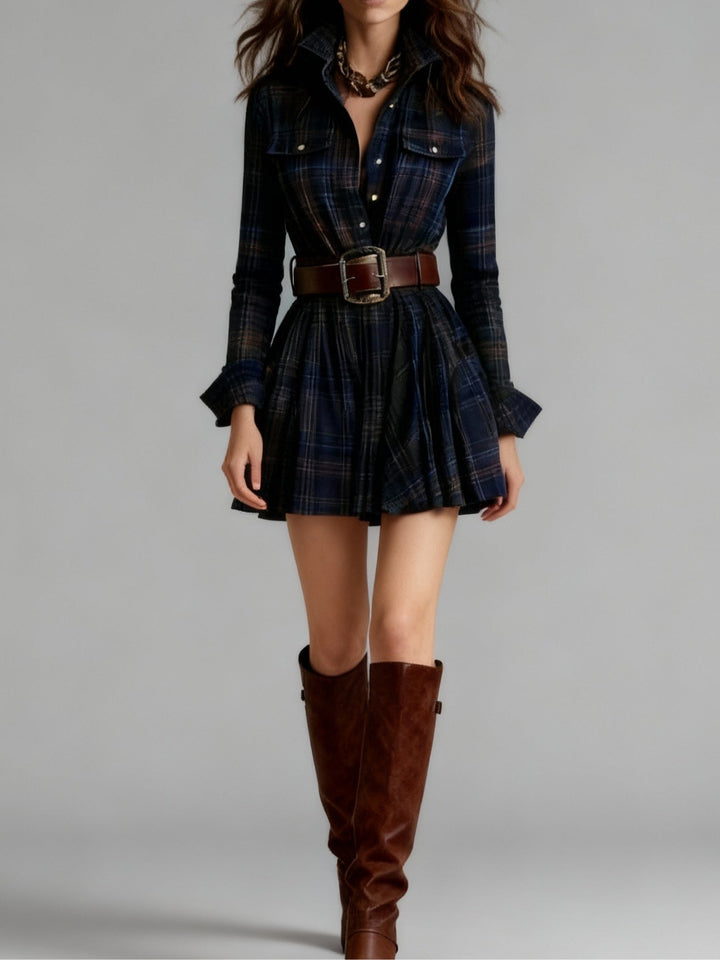 Cannelle | Mini Red Brown Dress - Helen & Olivia Manhattan