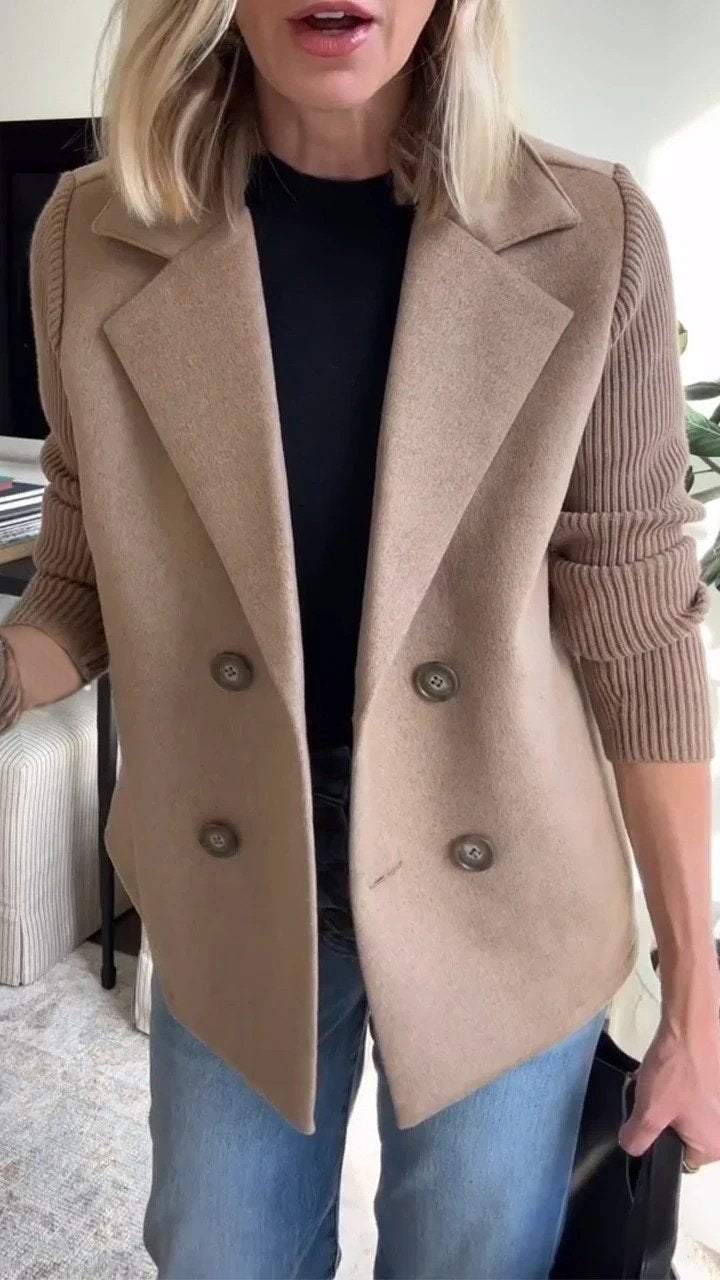 Gwen | Tailored Knit-Sleeve Blazer