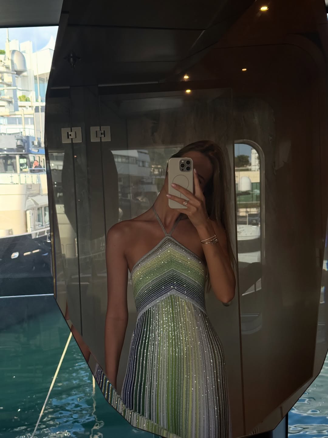 Kendall | Dress Maxi in Knit Metallizzata with Collo Halter