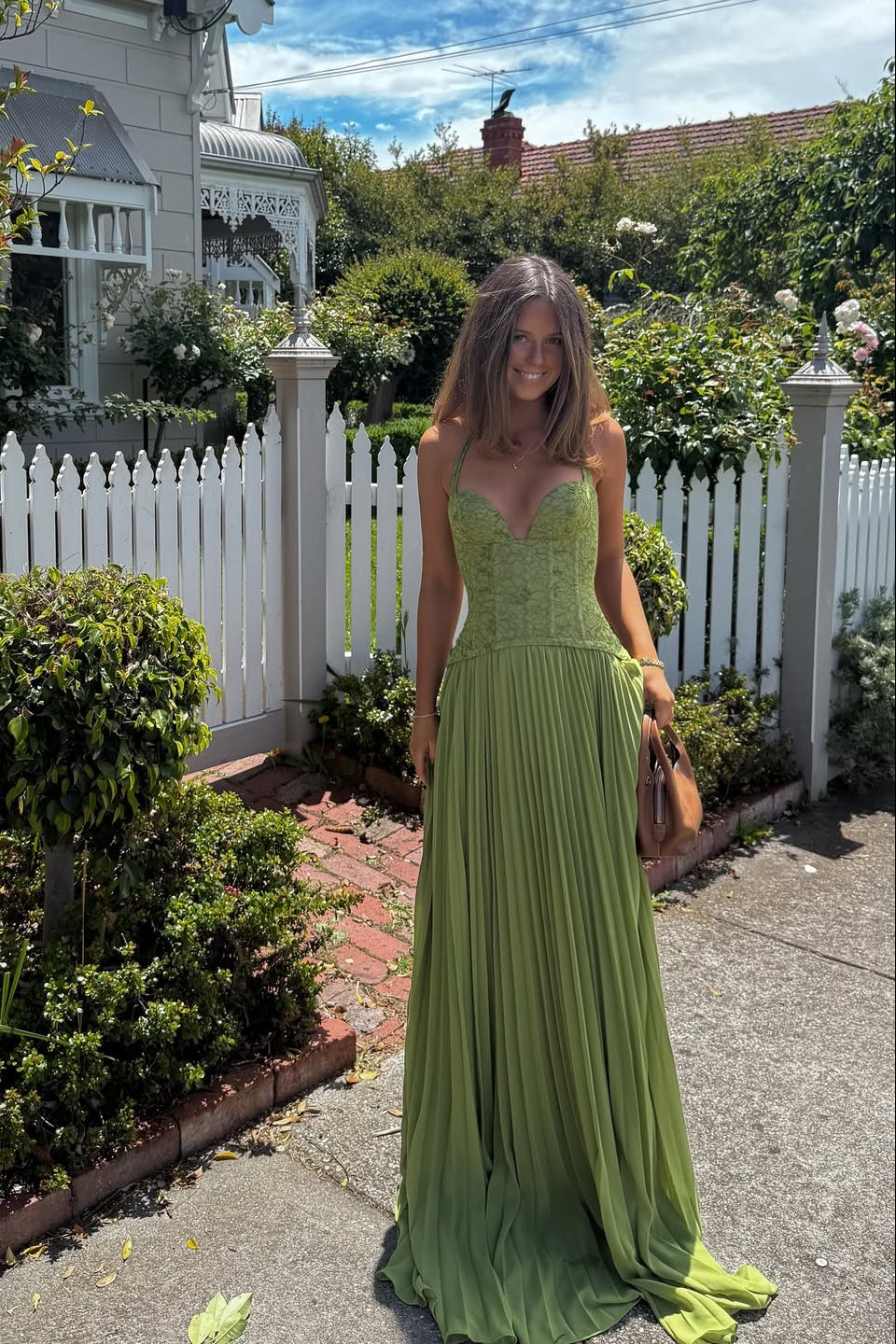 Kenley | Dress Maxi in Lace with Corsetto & Collo Halter