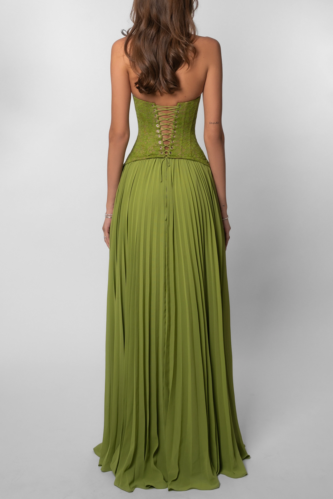Kenley | Dress Maxi in Lace with Corsetto & Collo Halter