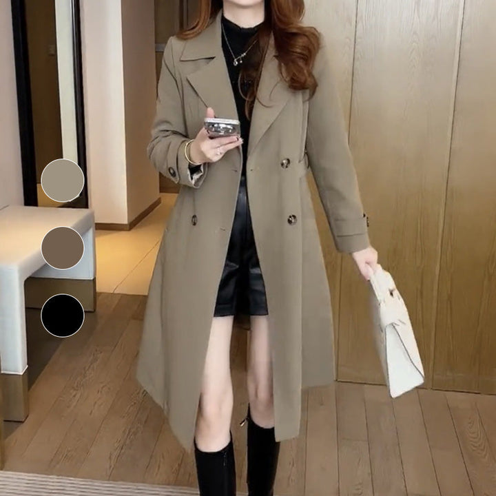 Kolette | Stylish Warm Trench Coat - Brown