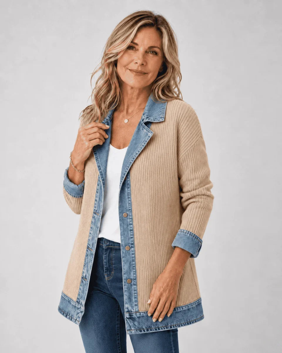 Iona | Effortlessly Chic Relaxed Denim Jacket - Red