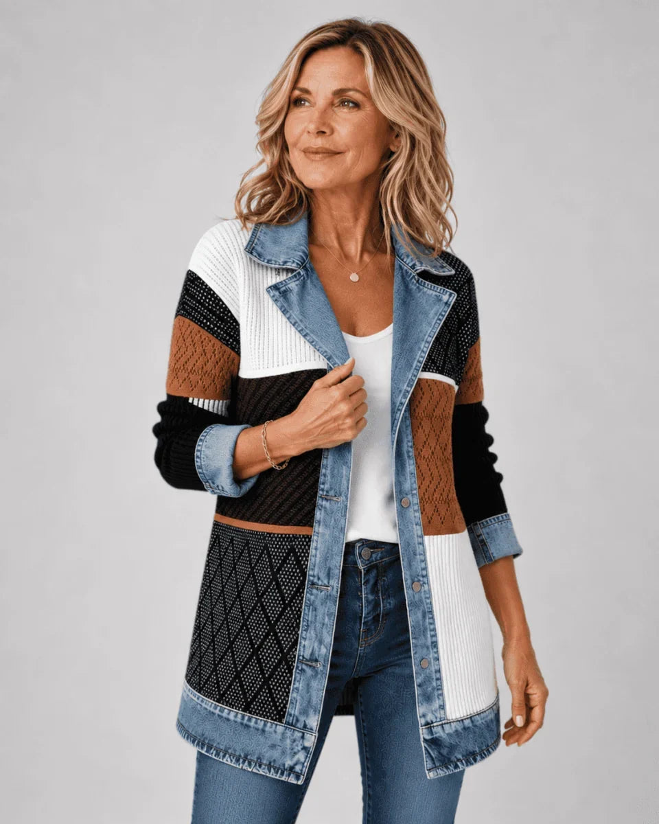 Iona | Effortlessly Chic Relaxed Denim Jacket - Multicolour