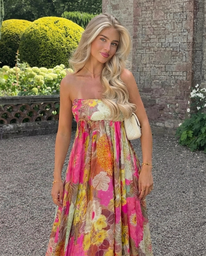 Maelynn | Dress Maxi Floral Senza Spalline