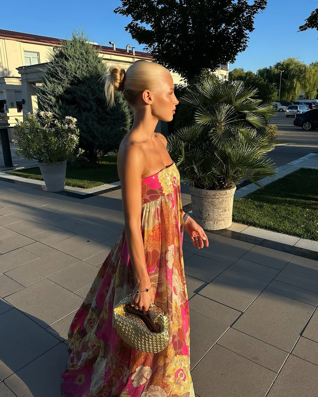 Maelynn | Dress Maxi Floral Senza Spalline