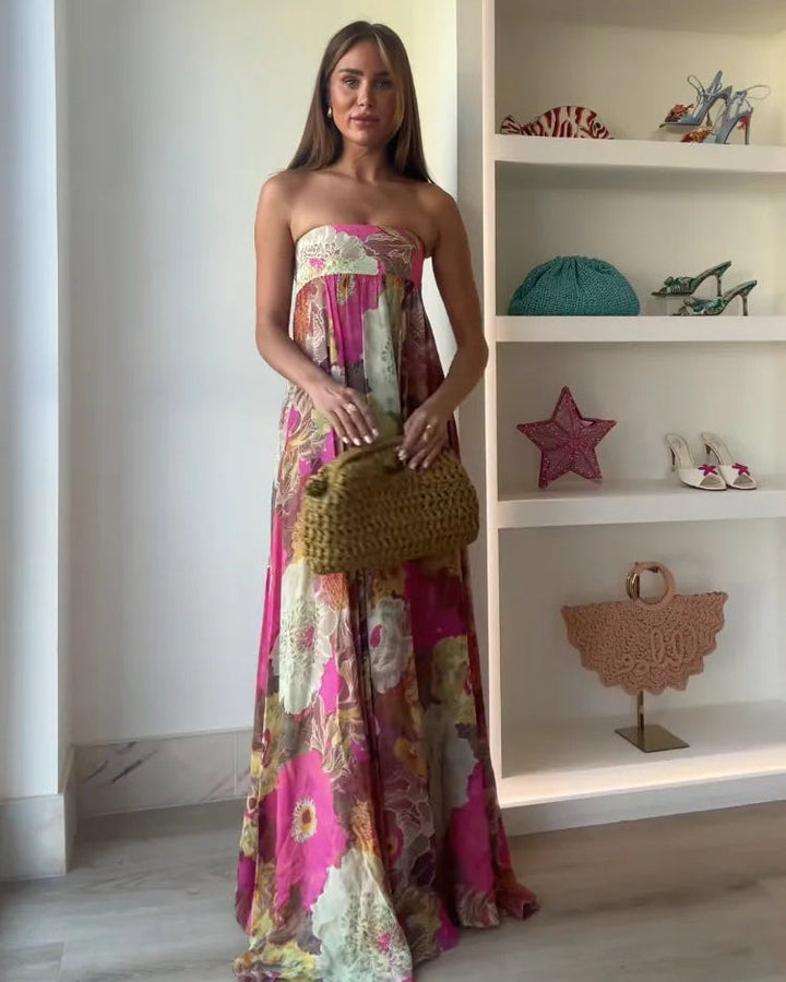 Maelynn | Dress Maxi Floral Senza Spalline