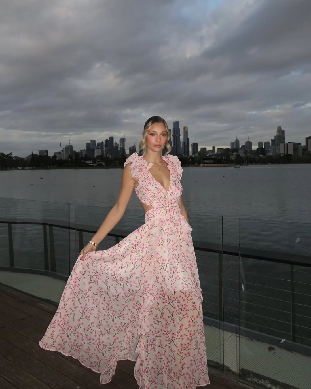 Maeve | Dress Maxi Floral with Flowers 3D & Cut-Out