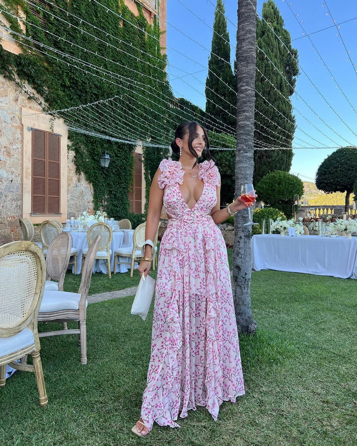 Maeve | Dress Maxi Floral with Flowers 3D & Cut-Out