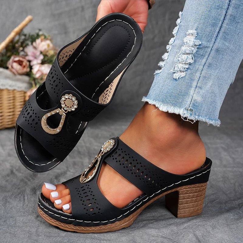 Lola | Simple Black Summer Sandals