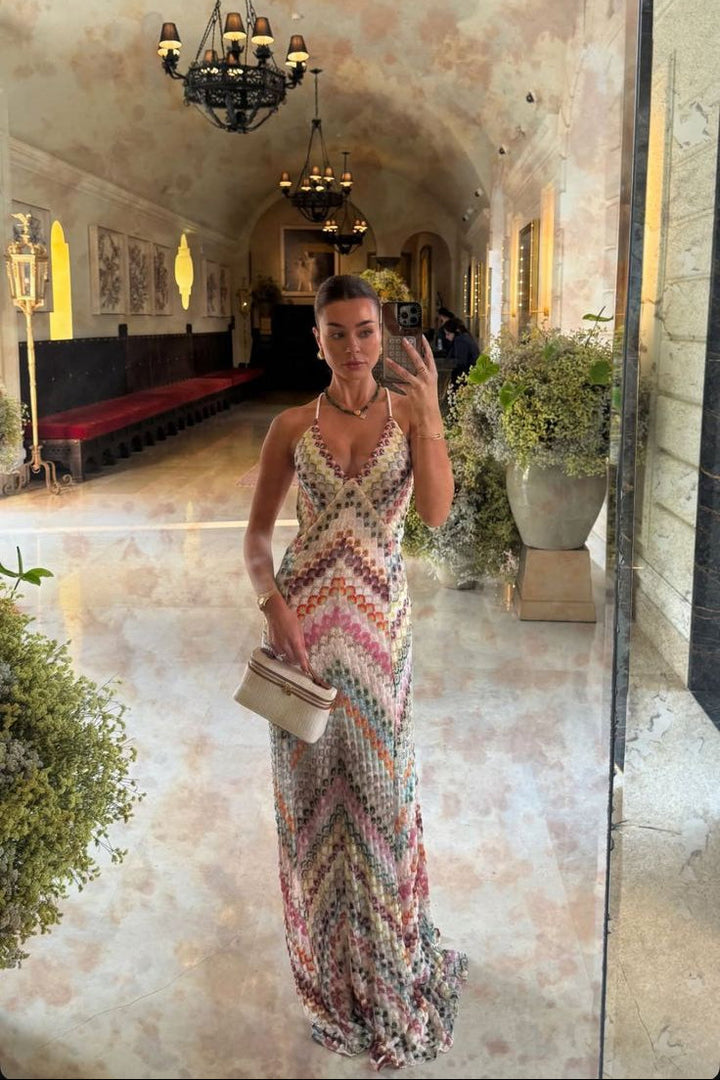 Marie | Dress Maxi all'Uncinetto V-Neck
