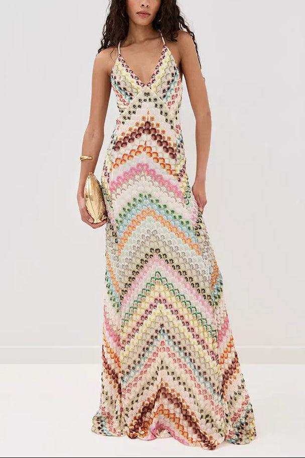 Marie | Dress Maxi all'Uncinetto V-Neck