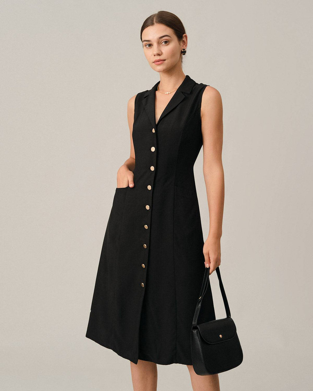 Nora | Elegant Scollo a V Tunic Midi Dress