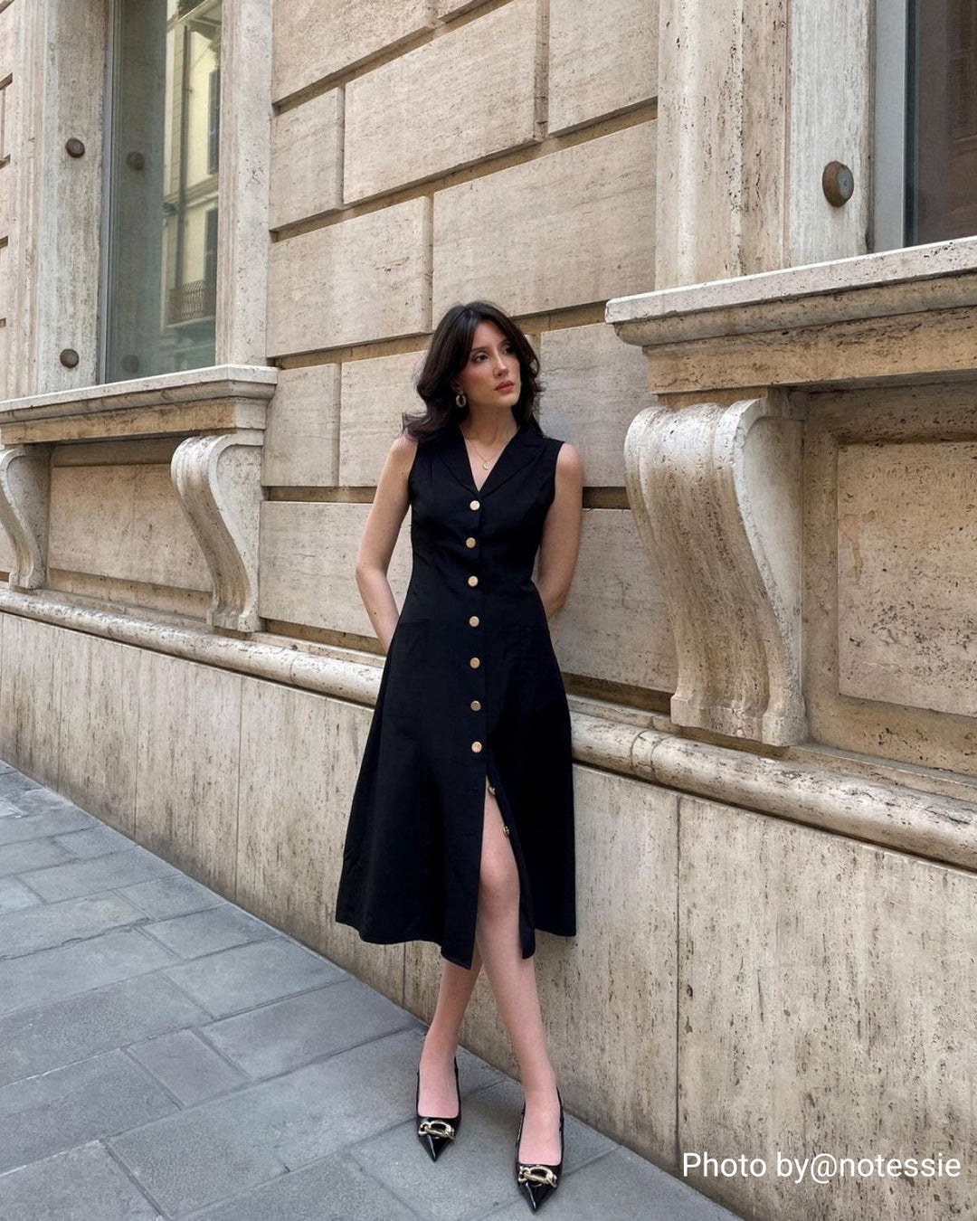 Nora | Elegant Scollo a V Tunic Midi Dress