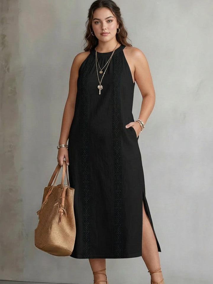 Celine | Dress Midi Sleeveless with Dettaglio in Lace