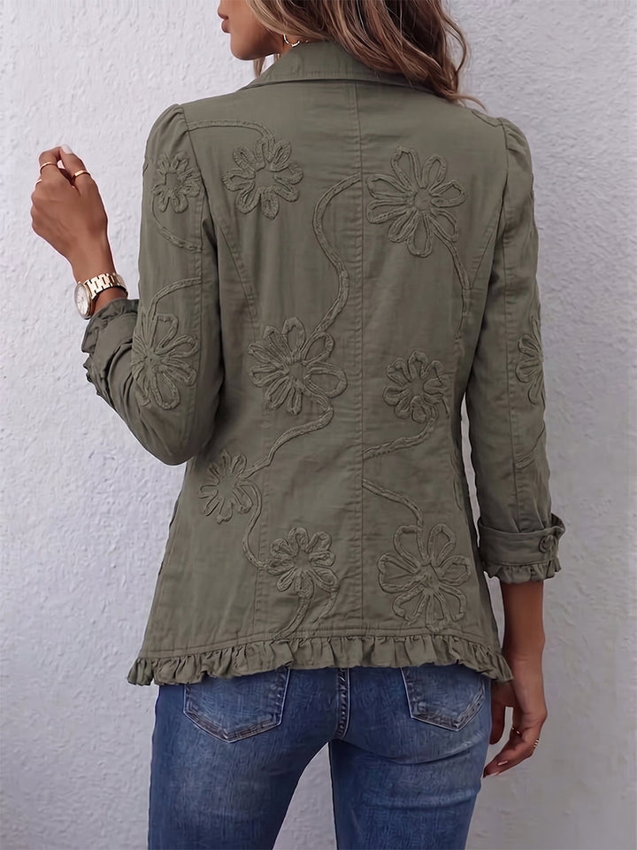 Alexandra | Green Embroidered Jacket - Helen & Olivia Manhattan