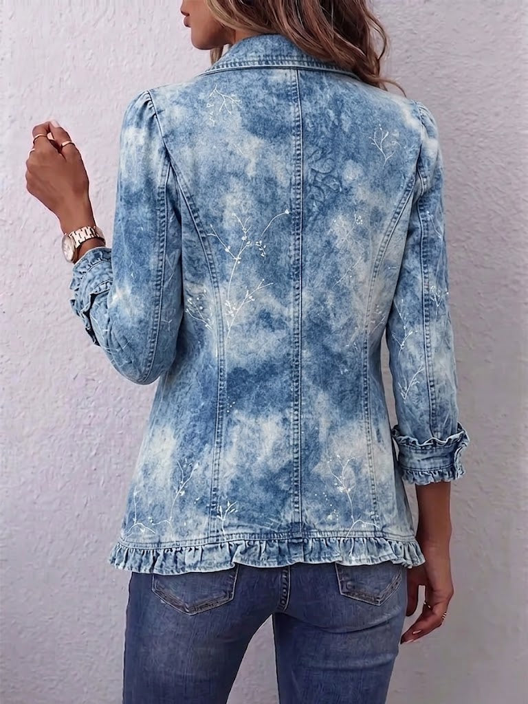 Guenievre | Blue Ombre Ruffle Jacket - Helen & Olivia Manhattan