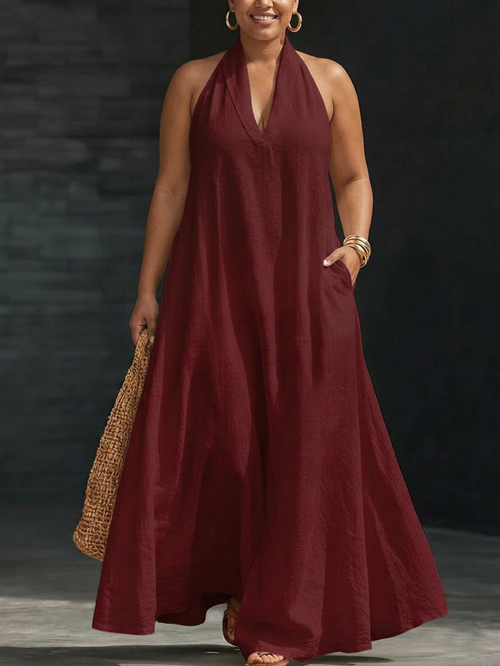 Aveline | Maxi Dress with Collo Halter