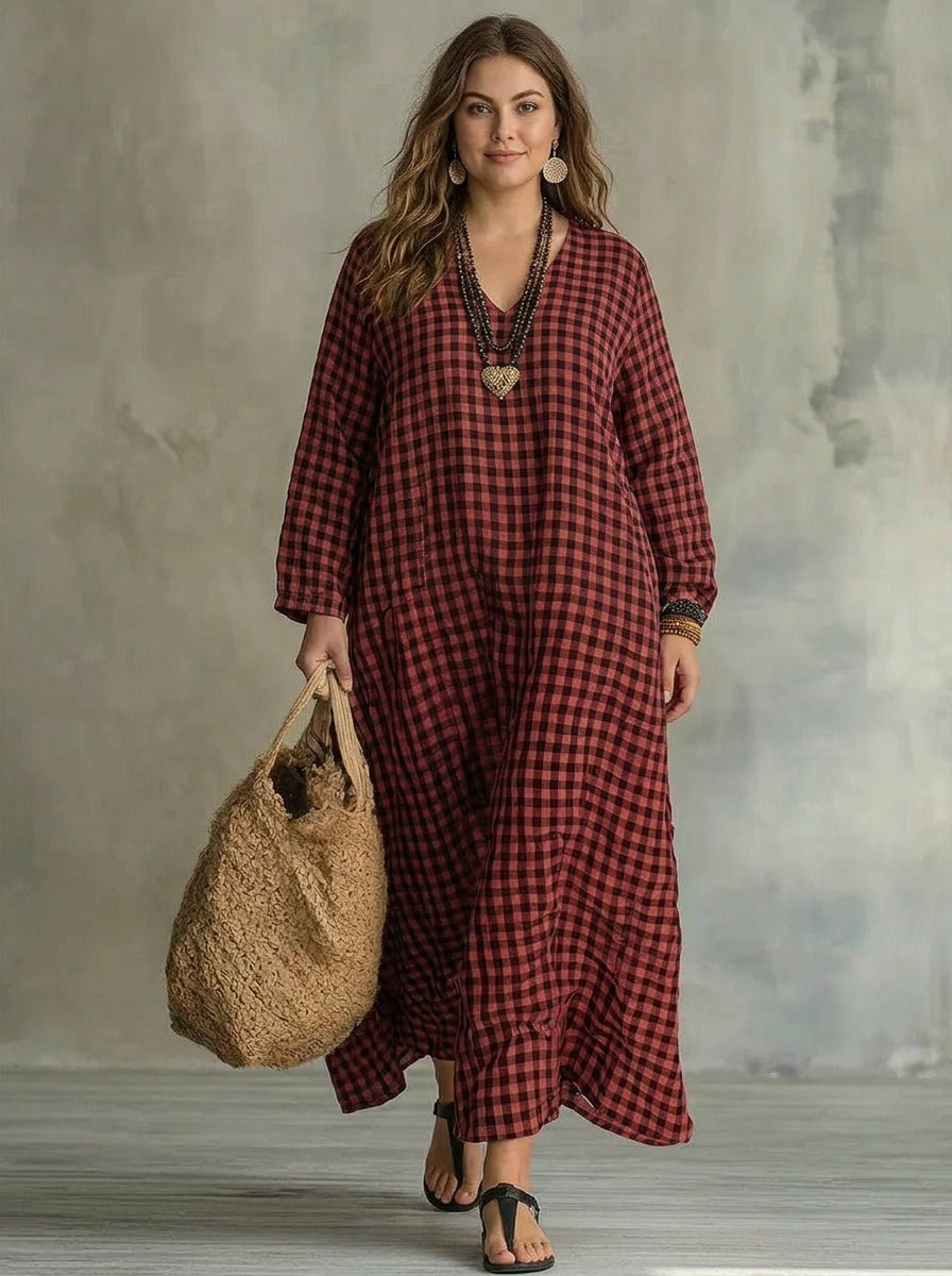 Mila | Maxi Dress a Quadri