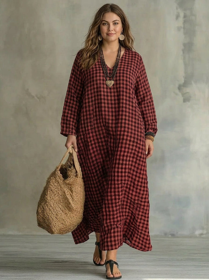 Mila | Maxi Dress a Quadri