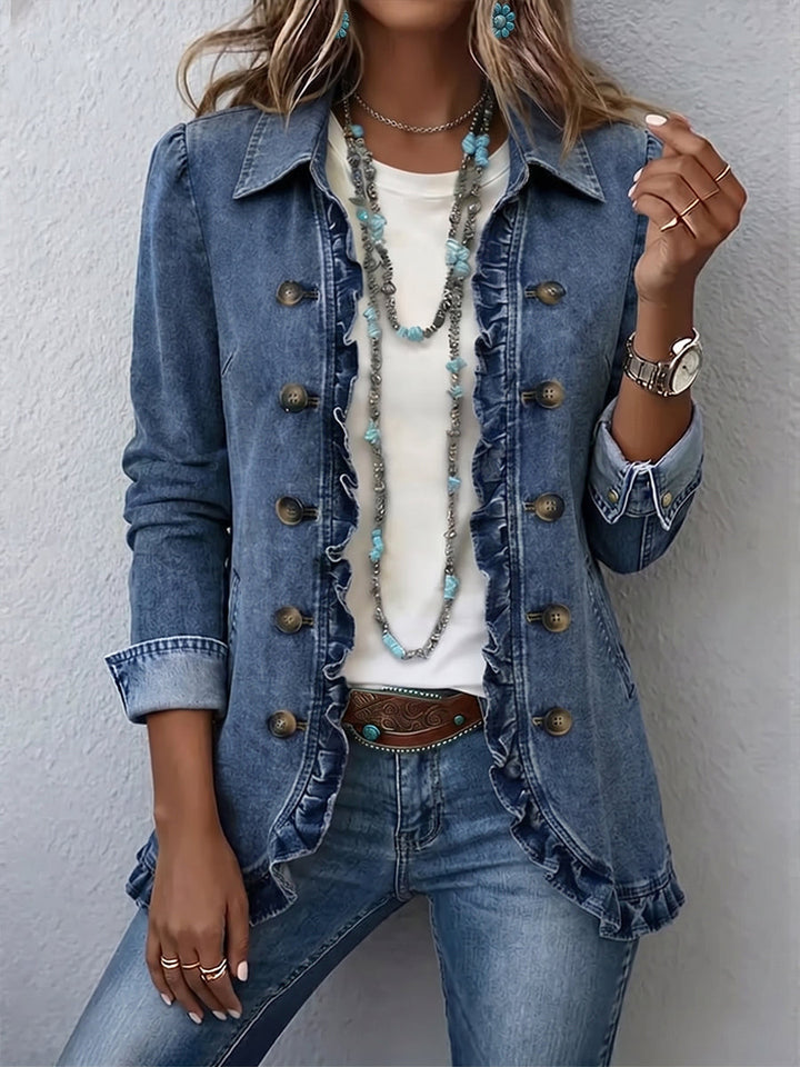 Frederica | Blue Ruffle Jacket - Helen & Olivia Manhattan