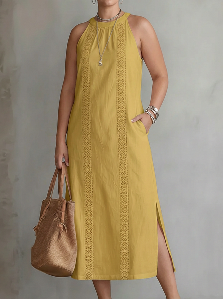 Celine | Dress Midi Sleeveless with Dettaglio in Lace