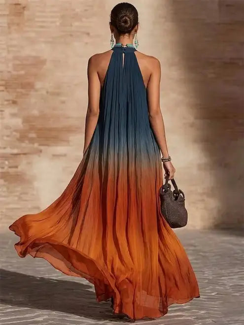 Paola | Dress Lungo Ombré Collo Halter/V