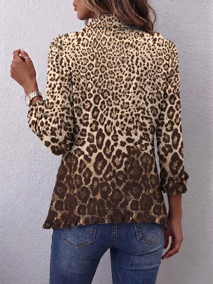 Ombeline | Leopard Ruffle Jacket - Helen & Olivia Manhattan