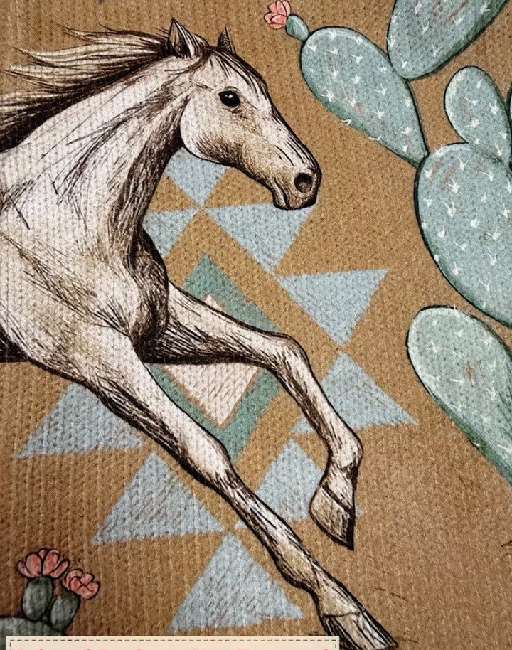 Winona | Desert Horse and Cactus Zip Cardigan - Helen & Olivia Manhattan