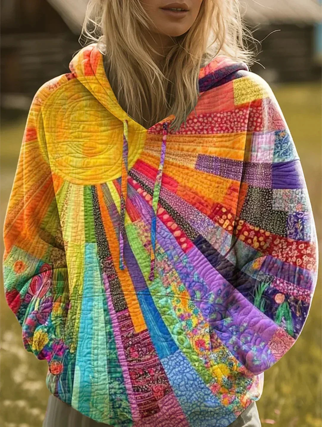 Daniela | Bohemian Patchwork Hoodie - Helen & Olivia Manhattan