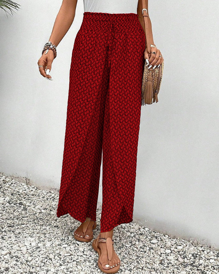 Eadie | Printed Relaxed Gamba Larga Palazzo Pants