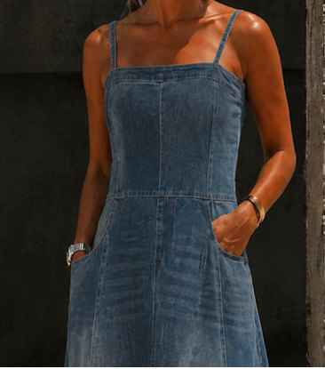 Savannah | Maxi Dress Denim Vintage