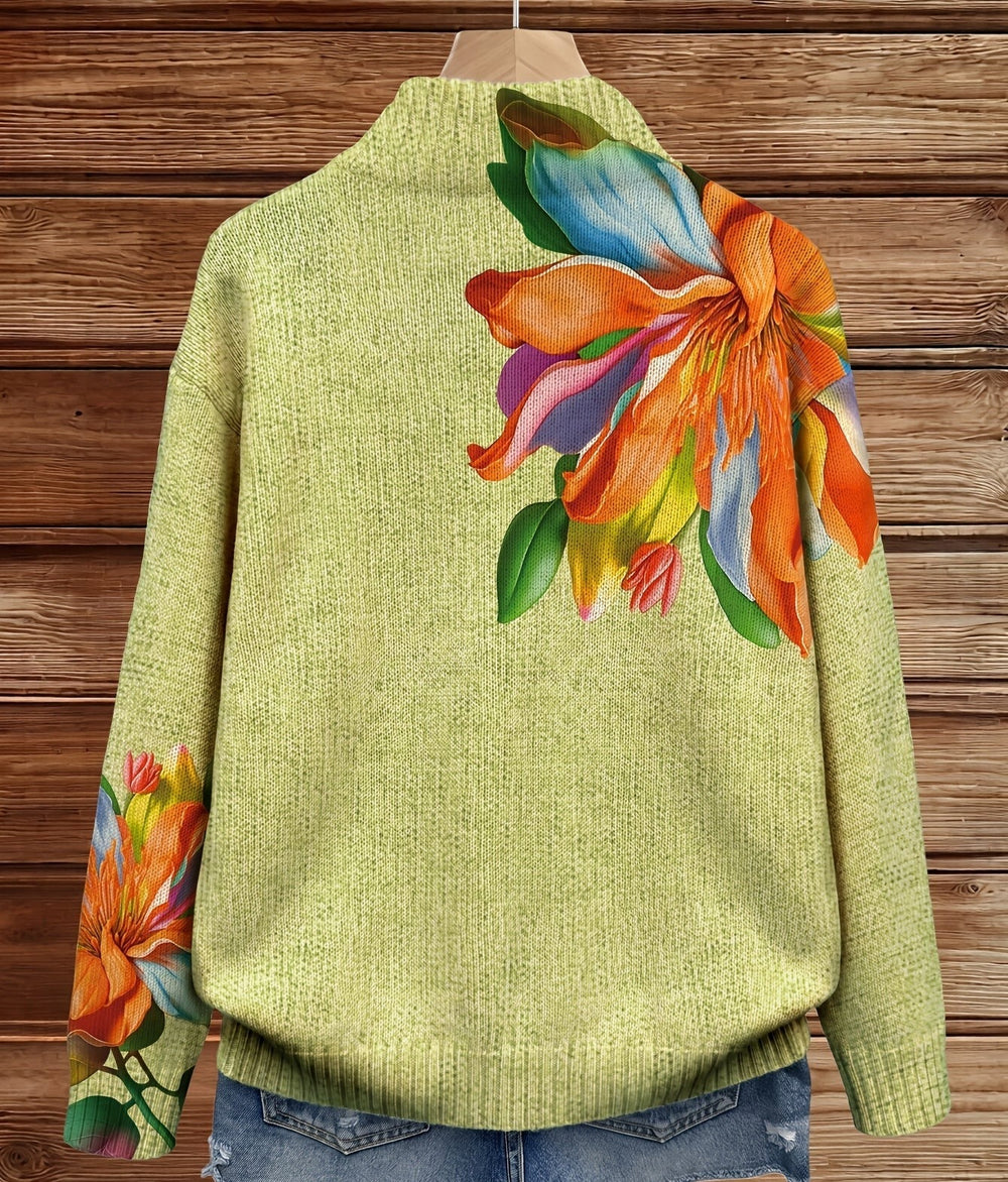 Ophelia | Tropical Lily Zip Cardigan - Helen & Olivia Manhattan