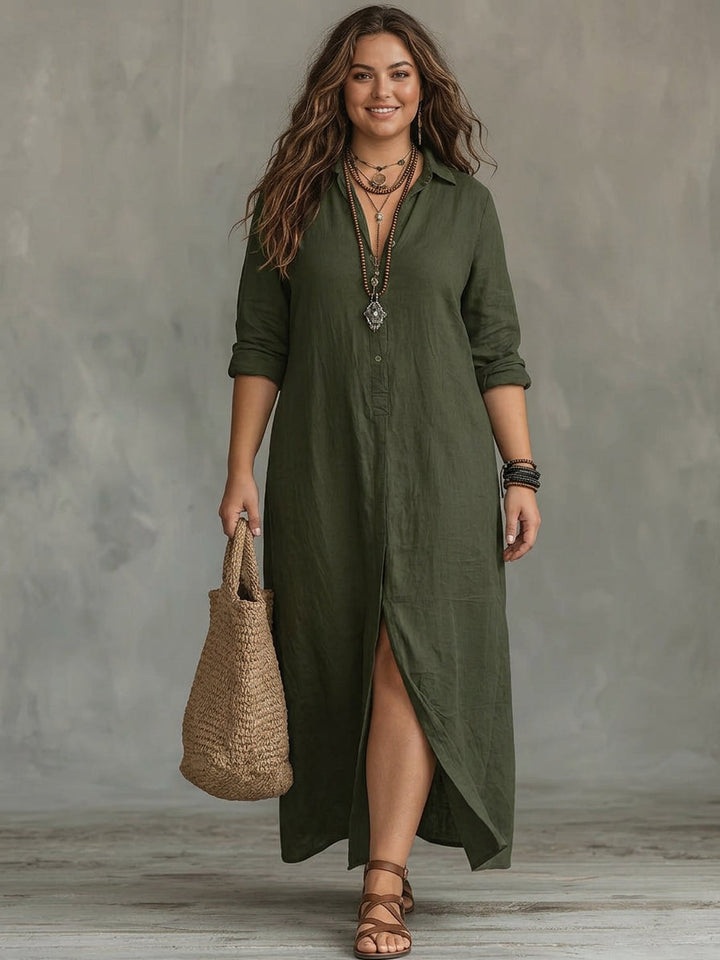 Soline | Maxi Slim-Fit Dress with Buttons