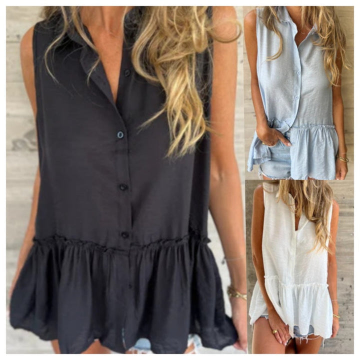 Aquira | Ruffle Buttoned Top