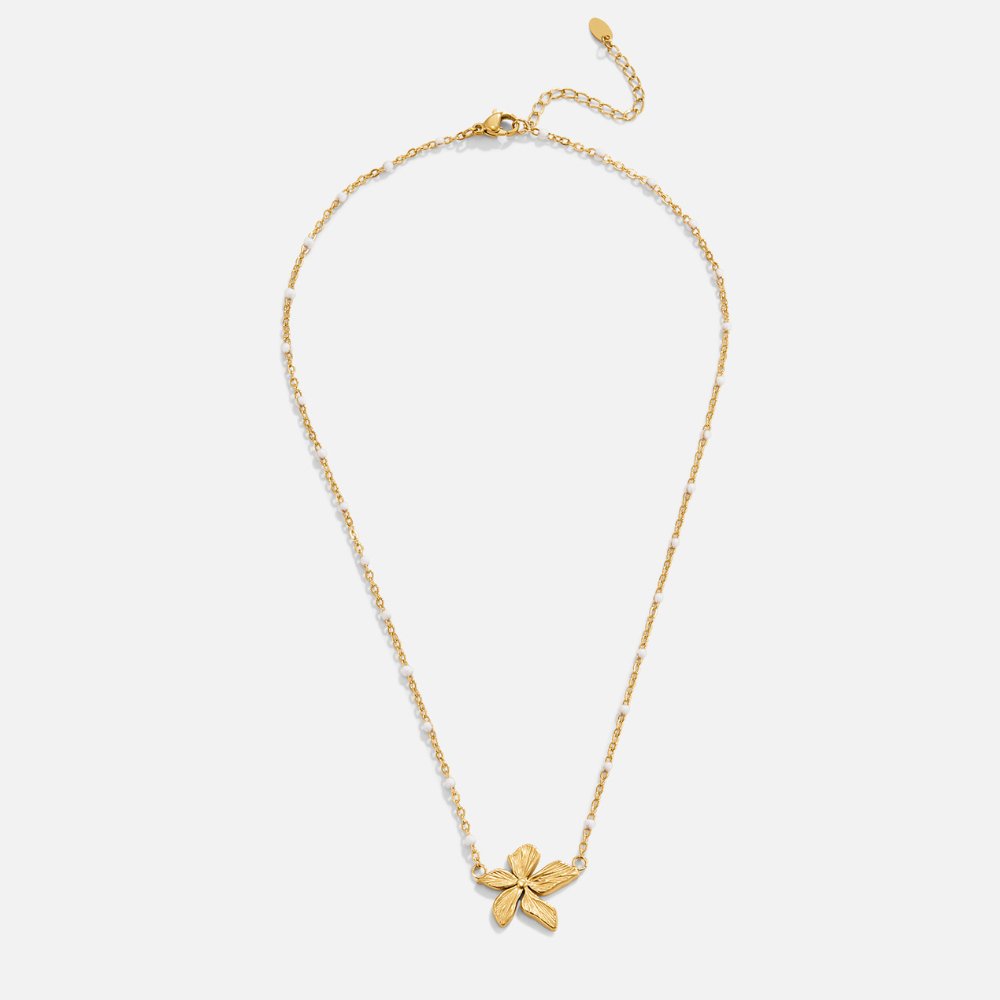 Necklace Elegant with Flower in Gold