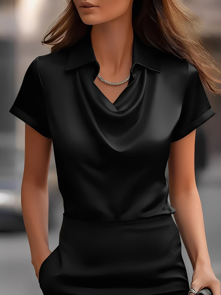 Lulu | Draped Collar Raso Blouse