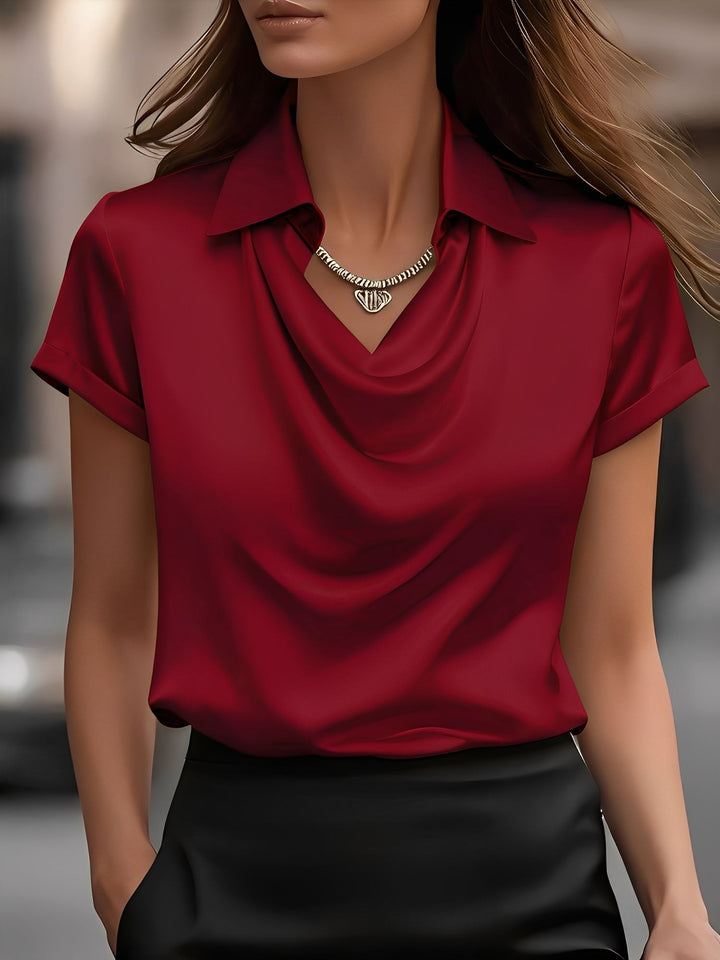 Lulu | Draped Collar Raso Blouse