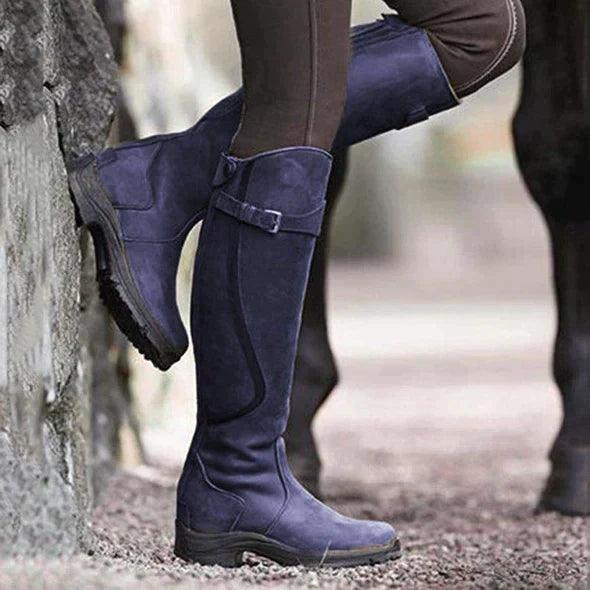 Evelyn | Waterproof Leather Riding Boots - Green