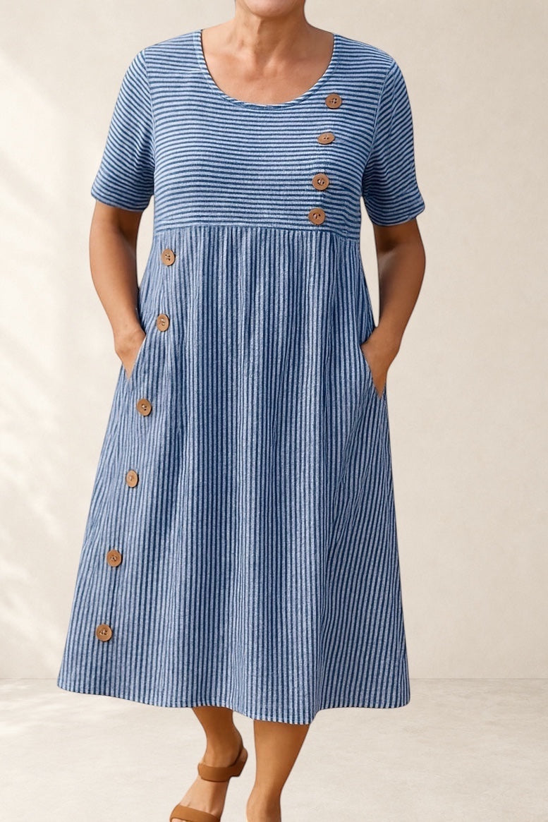 Brienne | Striped Midi Dress - Effortless Comfort, Everyday Confidence