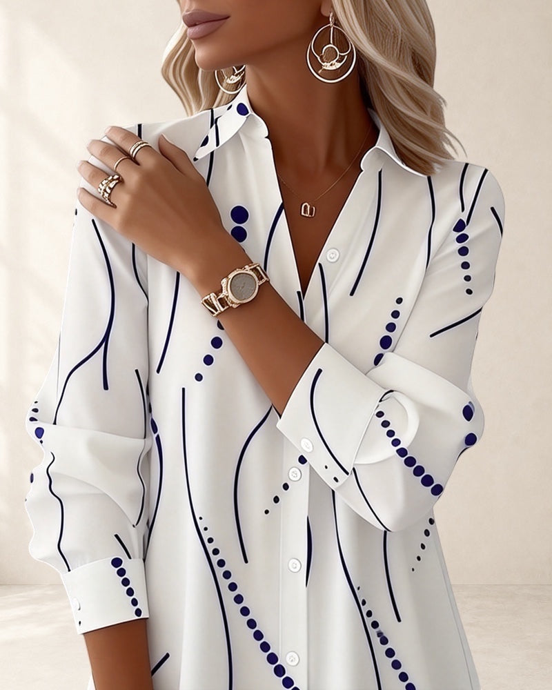 Wavy Collar Dress Shirt | Wavy Collar Dress Shirt
